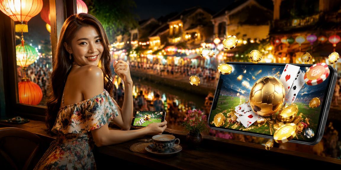 Người chơi bài tại quán cà phê Hội An theo dõi kết quả và đặt kèo qua h1b
